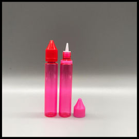 중국 호리호리한 분홍색 애완 동물 E 액체 점적기를 위한 플라스틱 30ml 유니콘 병 상표 인쇄 협력 업체