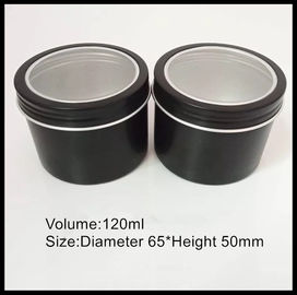 중국 튼튼한 알루미늄 화장용 콘테이너 120g 크림 단지 검정 금속 양철 깡통 나사 모자 협력 업체